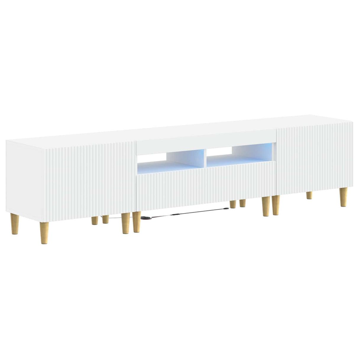 3 Piece LED TV Cabinet ARNHEM 3 pcs White Engineered Wood