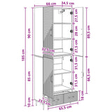 Cabinet Set 2 pcs 66 x 34.5 x 95 cm Engineered Wood - Extra Image
