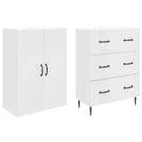 Cabinet Set 2 pcs White 66 x 34.5 x 90 cm Engineered Wood - Top-Down View