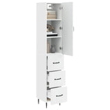 Cabinet Set 2 pcs White 33 x 34.5 x 90 cm Engineered Wood - Side View