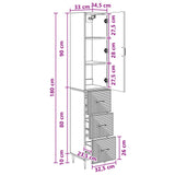 Cabinet Set 2 pcs White 33 x 34.5 x 90 cm Engineered Wood - Extra Image