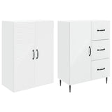 Cabinet Set 2 pcs White 66 x 34.5 x 89.5 cm Engineered Wood - Top-Down View