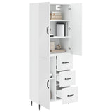 Cabinet Set 2 pcs White 66 x 34.5 x 89.5 cm Engineered Wood - Side View