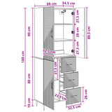 Cabinet Set 2 pcs White 66 x 34.5 x 89.5 cm Engineered Wood - Extra Image