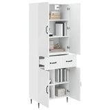 Cabinet Set 2 pcs White 66 x 34.5 x 89.5 cm Engineered Wood - Side View