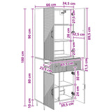 Cabinet Set 2 pcs White 66 x 34.5 x 89.5 cm Engineered Wood - Extra Image