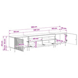 3 Piece LED TV Cabinet White Engineered Wood
