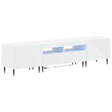 3 Piece LED TV Cabinet White Engineered Wood - Front View