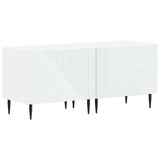 3 Piece LED TV Cabinet White Engineered Wood - Top-Down View