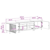 3 Piece LED TV Cabinet White Engineered Wood - Extra Image