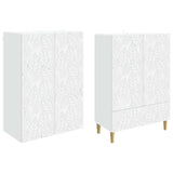 Cabinet Set 2 pcs White Engineered Wood
