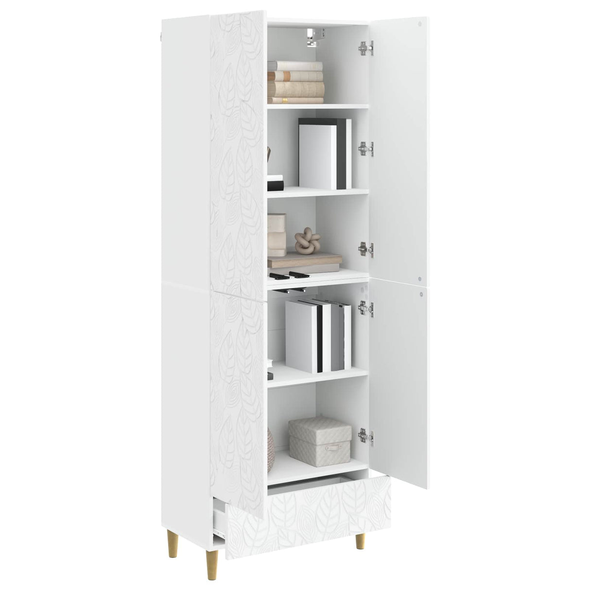 Cabinet Set 2 pcs White Engineered Wood