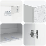 Cabinet Set 2 pcs White Engineered Wood - Close-Up Angle