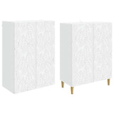 Cabinet Set 2 pcs White Engineered Wood - Side View
