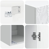Cabinet Set 2 pcs White Engineered Wood - Close-Up Angle