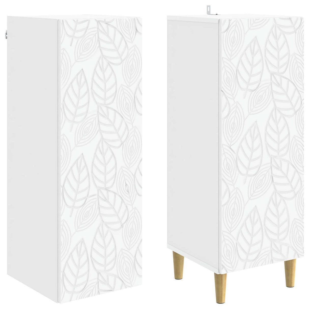 Cabinet Set 2 pcs White Engineered Wood