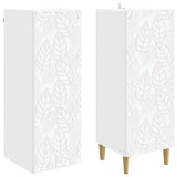 Cabinet Set 2 pcs White Engineered Wood - Side View