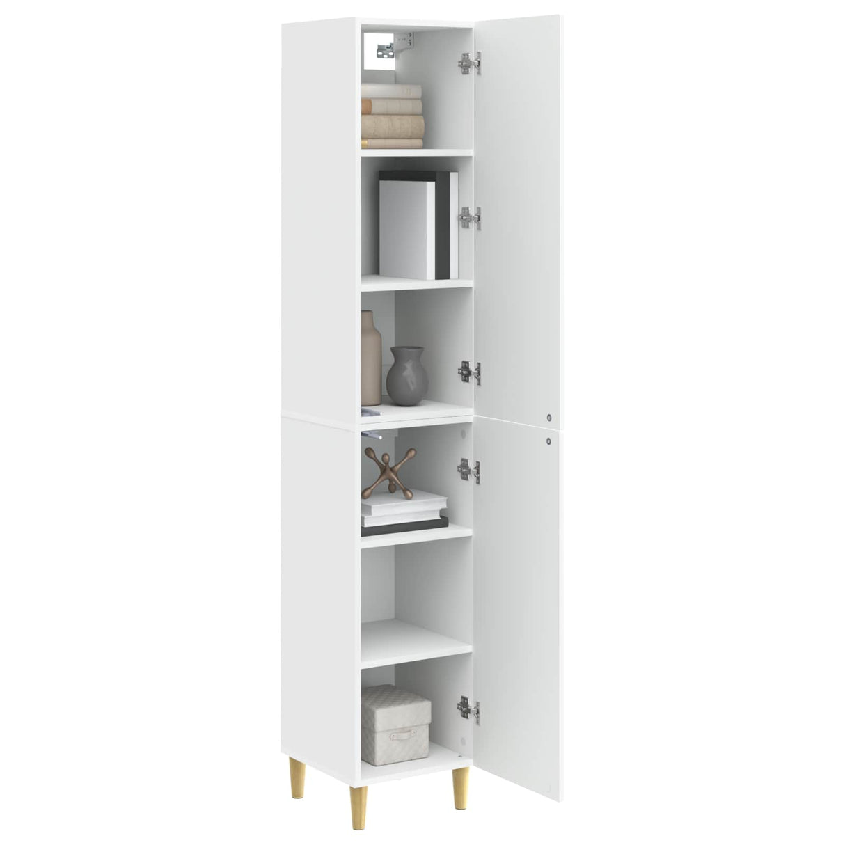 Cabinet Set 2 pcs White Engineered Wood