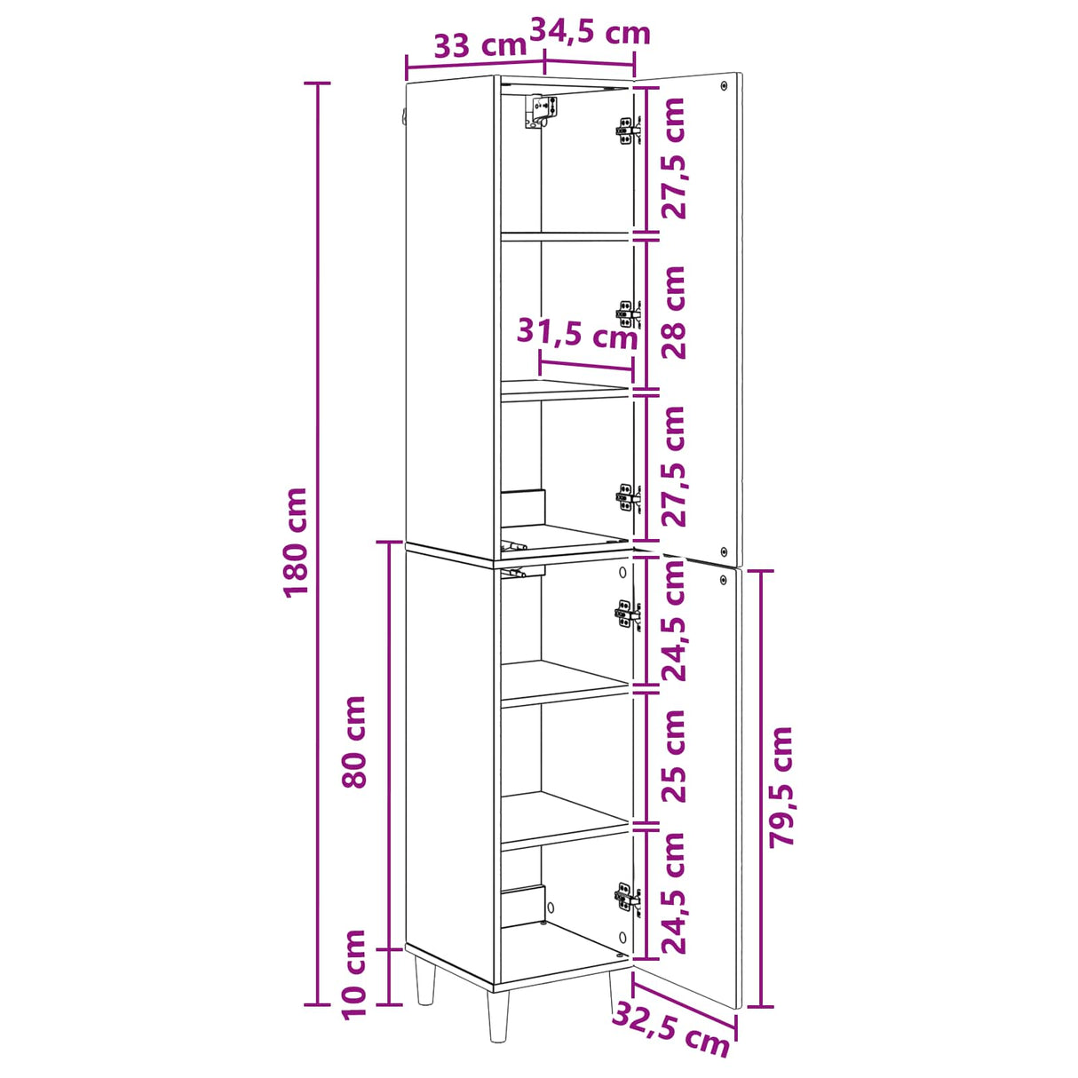 Cabinet Set 2 pcs White Engineered Wood
