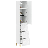 Cabinet Set 2 pcs White 33 x 34.5 x 90 cm Engineered Wood - Side View