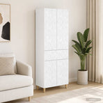 Cabinet Set 2 pcs White Engineered Wood