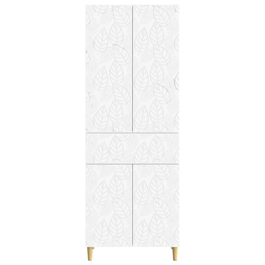 Cabinet Set 2 pcs White Engineered Wood