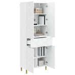 Cabinet Set 2 pcs White Engineered Wood