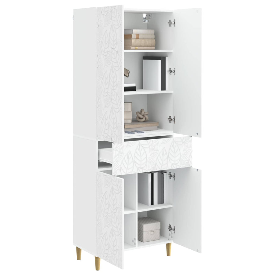 Cabinet Set 2 pcs White Engineered Wood