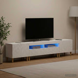 3 Piece LED TV Cabinet DELFT White Engineered Wood