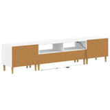 3 Piece LED TV Cabinet DELFT White Engineered Wood