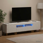 3 Piece LED TV Cabinet DELFT White Engineered Wood