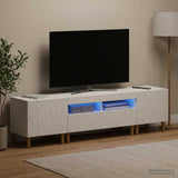 3 Piece LED TV Cabinet DELFT White Engineered Wood