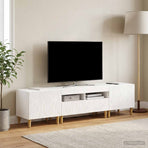 3 Piece LED TV Cabinet DELFT White Engineered Wood