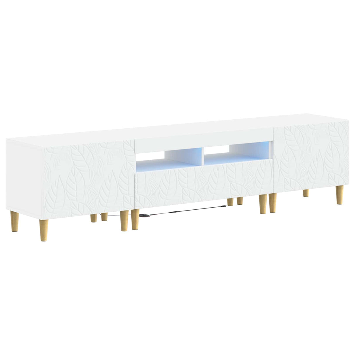 3 Piece LED TV Cabinet DELFT White Engineered Wood