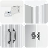 Cabinet Set 2 pcs White Engineered Wood