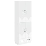 Cabinet Set 2 pcs White Engineered Wood