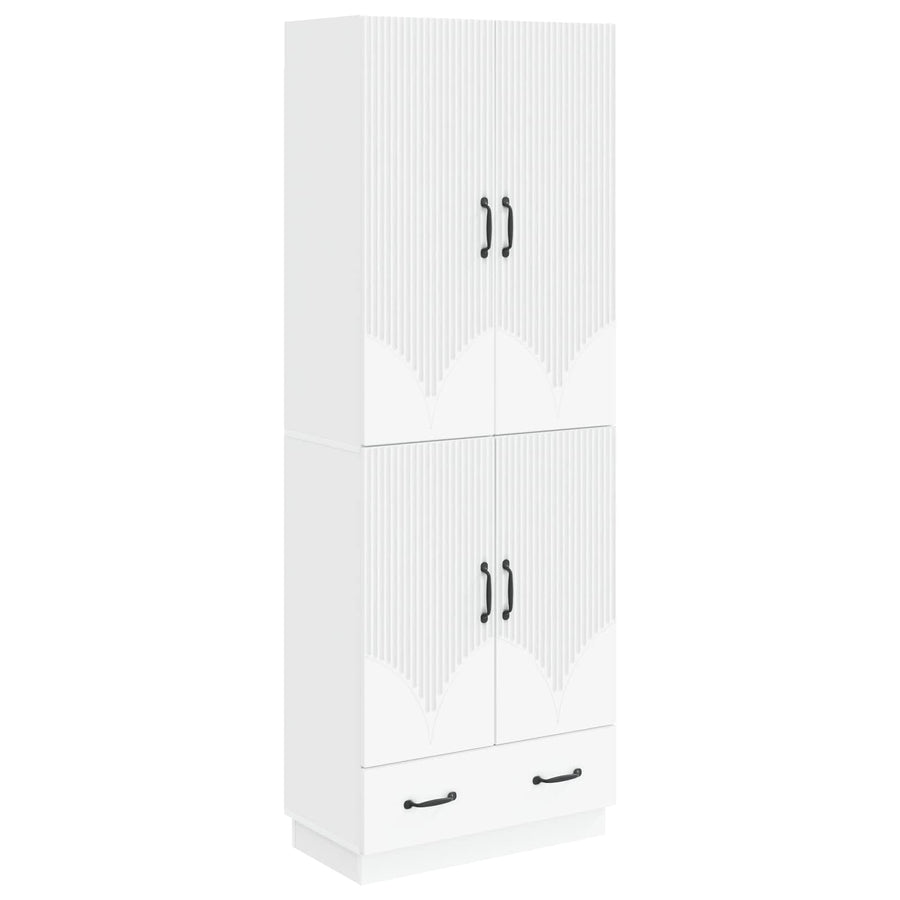 Cabinet Set 2 pcs White Engineered Wood