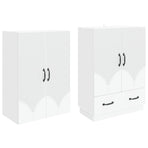 Cabinet Set 2 pcs White Engineered Wood