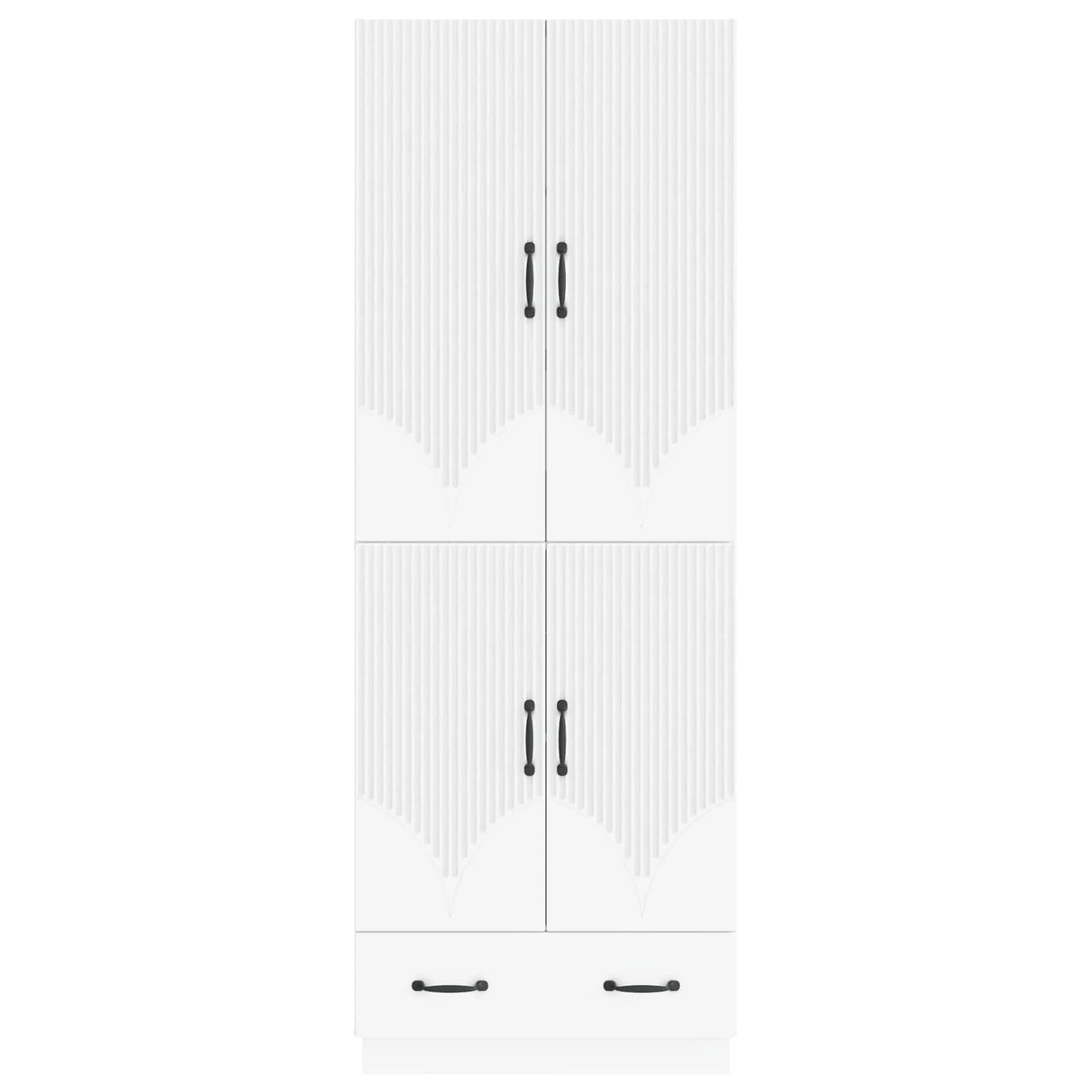 Cabinet Set 2 pcs White Engineered Wood