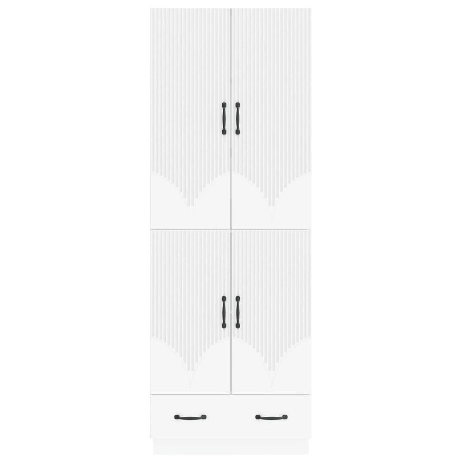 Cabinet Set 2 pcs White Engineered Wood