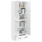 Cabinet Set 2 pcs White Engineered Wood