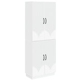 Cabinet Set 2 pcs White Engineered Wood