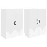 Cabinet Set 2 pcs White Engineered Wood