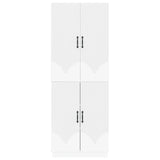 Cabinet Set 2 pcs White Engineered Wood