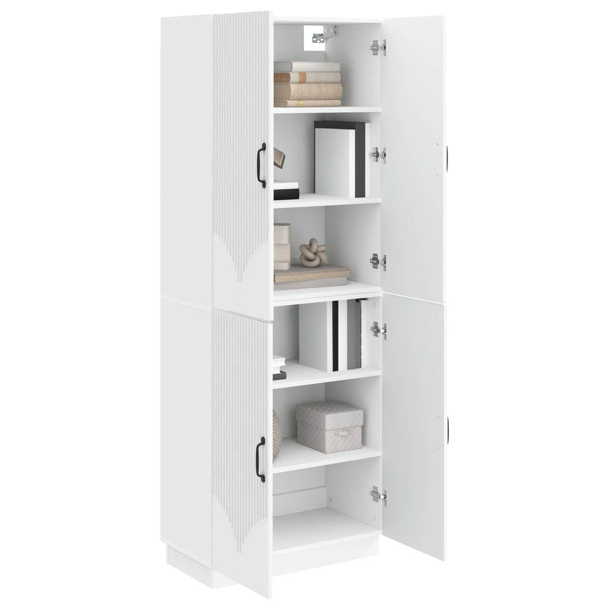 Cabinet Set 2 pcs White Engineered Wood