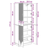 Cabinet Set 2 pcs White Engineered Wood - Low Angle
