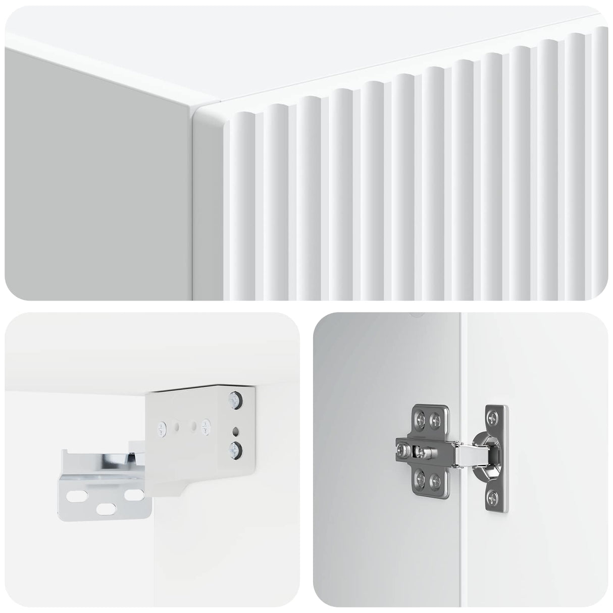 Cabinet Set 2 pcs White Engineered Wood