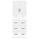 Cabinet Set 2 pcs White 66 x 34.5 x 87 cm Engineered Wood - 45-Degree Angle
