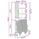 Cabinet Set 2 pcs White 66 x 34.5 x 87 cm Engineered Wood - Extra Image