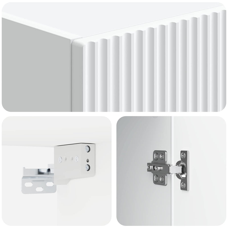 Cabinet Set 2 pcs 33 x 34.5 x 87 cm Engineered Wood White